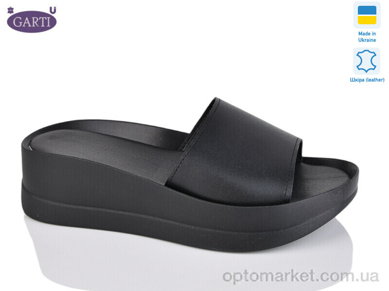 Купить Шльопанці жіночі 0133 чорна шкіра Garti чорний, фото 2