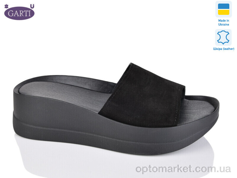 Купить Шльопанці жіночі 0133 чорний замш Garti чорний, фото 2