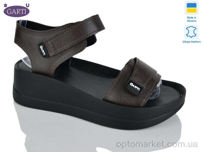 Купить Босоніжки жіночі 0196 коричнева шкіра Garti коричневий, фото 2