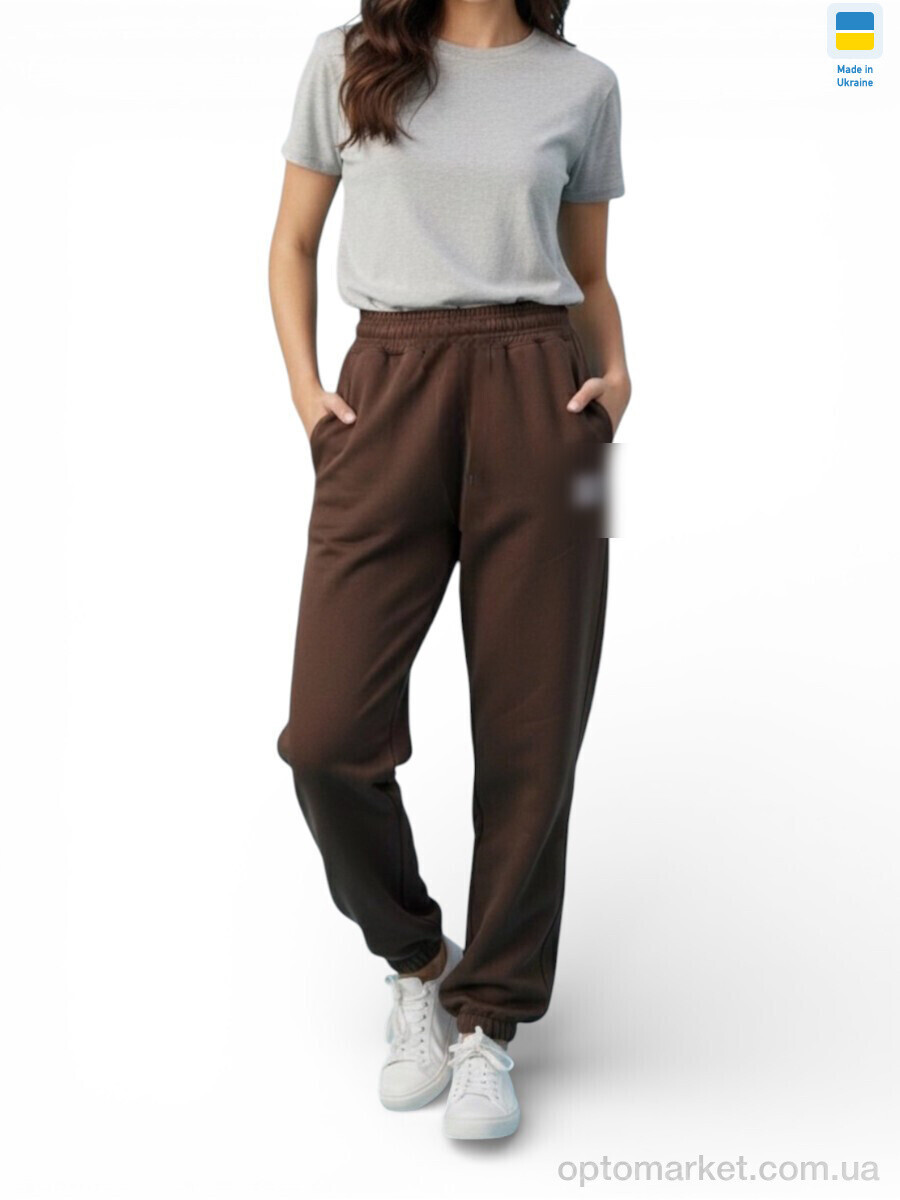 Купить Спортивні штаны жіночі 100231MU шоколадний M.u Miu коричневий, фото 3