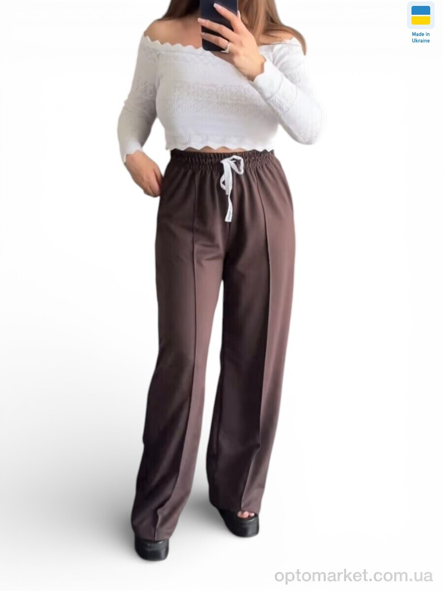 Купить Спортивні штаны жіночі 10048 шоколад Sport style коричневий, фото 2