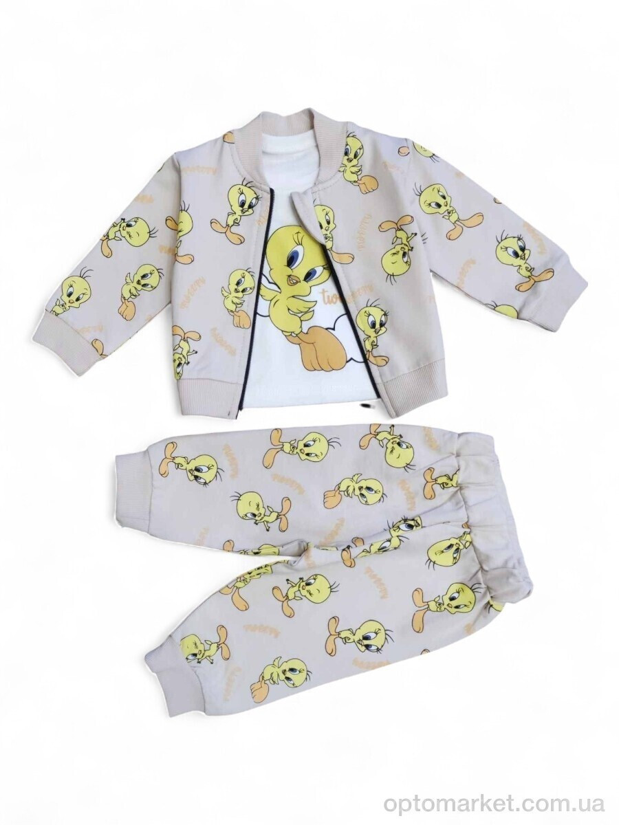 Купить Комплекти дитячі дитячі 1025 бежевий костюм-трійка Luqqa Kids бежевий, фото 2