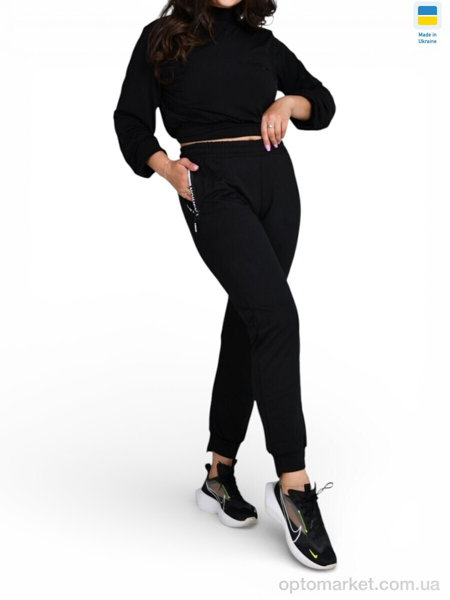 Купить Спортивні штаны жіночі 1028 чорний Sport style чорний, фото 2