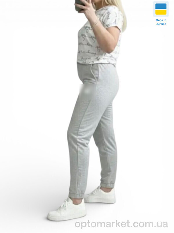 Купить Спортивні штаны жіночі 1055-1PU св.сірий P.ma сірий, фото 3