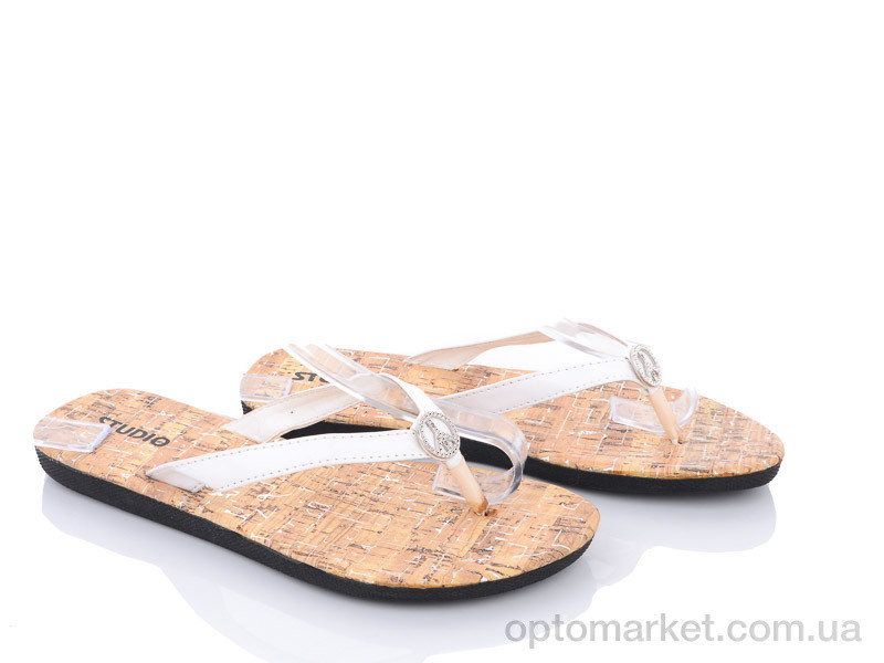 Купить Шльопанці жіночі 1057 Studio білий, фото 2