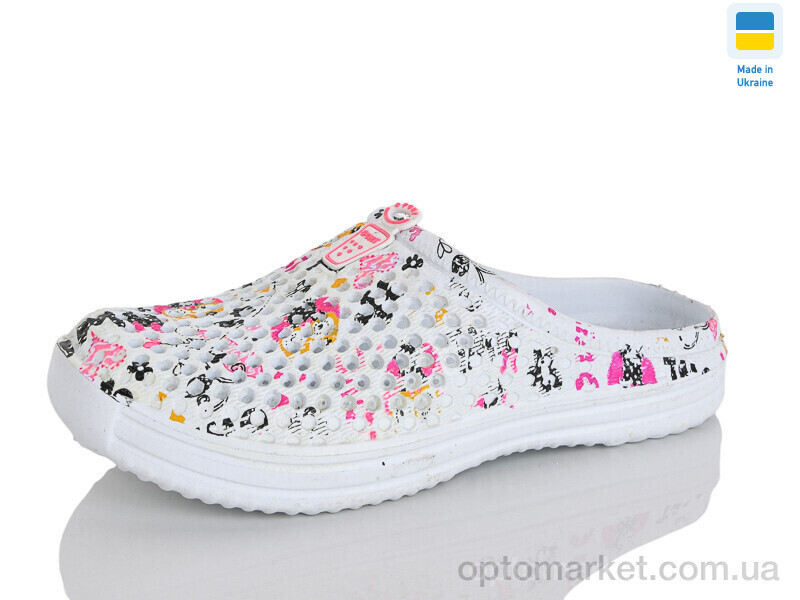 Купить Крокси жіночі 107 біло-рожевий Olimp білий, фото 2