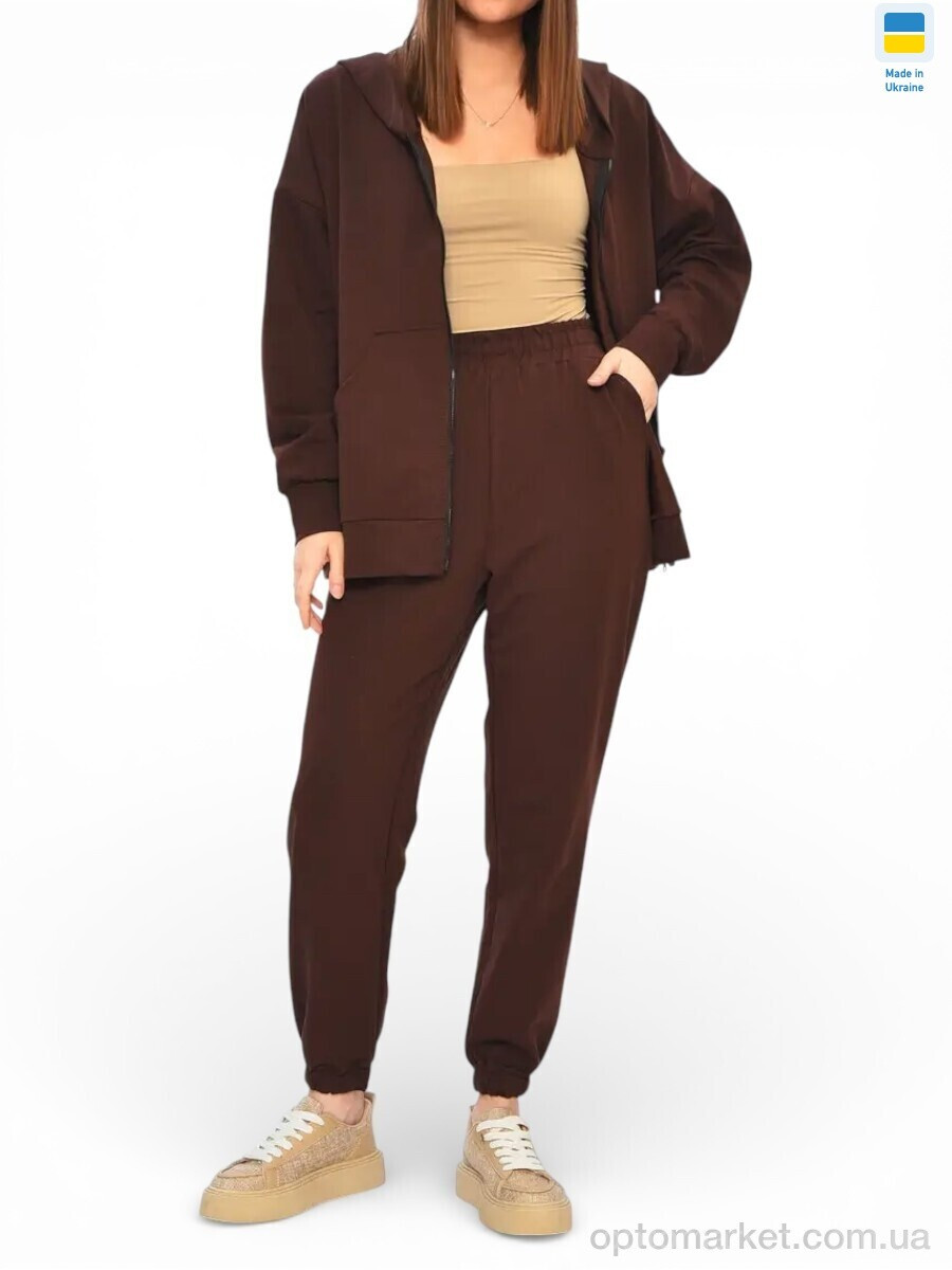 Купить Спортивний костюм жіночі 111-1023 шоколад Sport style коричневий, фото 2