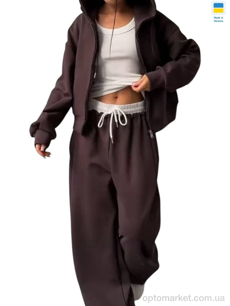 Купить Спортивний костюм жіночі 111-1054 шоколад Sport style коричневий, фото 2