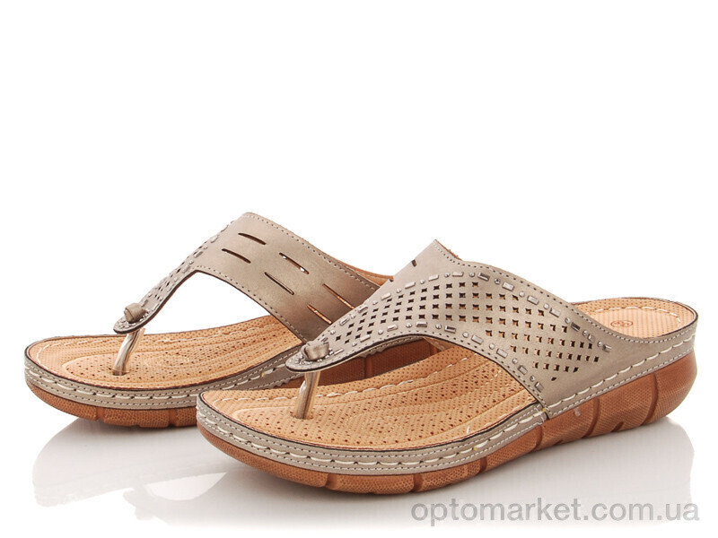 Купить Шльопанці жіночі 111-L19805-7 KunChi графіт, фото 2