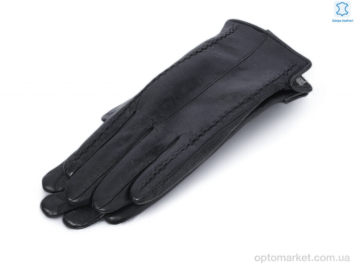 Купить Рукавички жіночі 1138 black шкіра кози махра Rubi чорний, фото 3