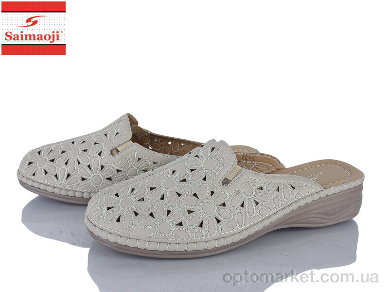 Купить Шльопанці жіночі 122-5 Saimaoji бежевий, фото 2