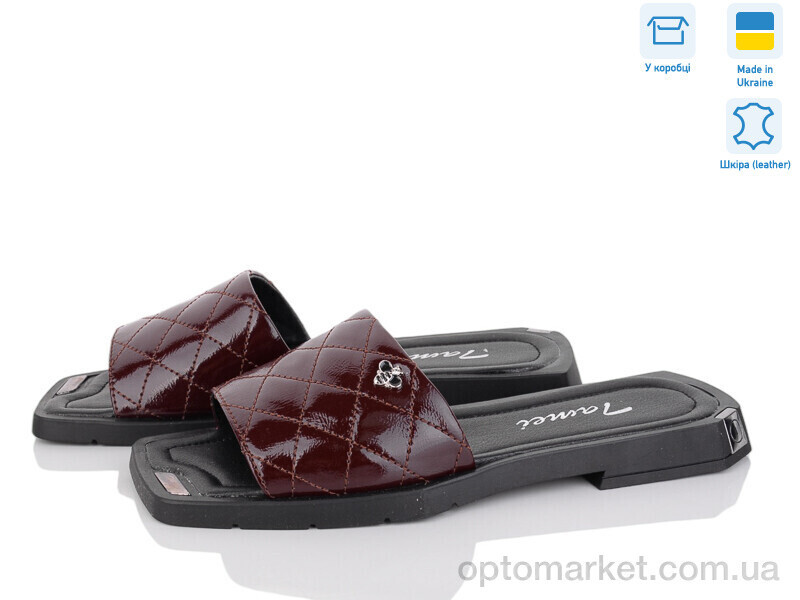 Купить Шльопанці жіночі 1420-12-30 Tamei бордовий, фото 2