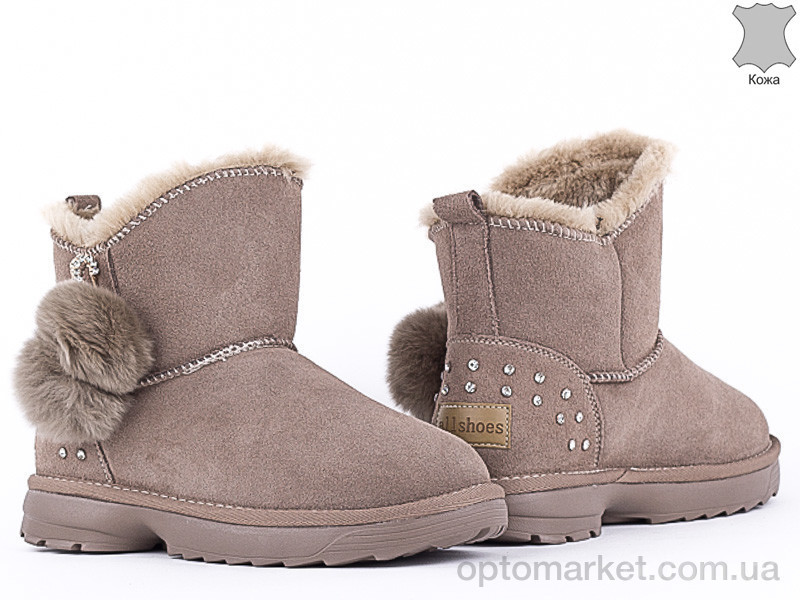 Купить Угги женские 148111 Allshoes Бежевый, фото 2