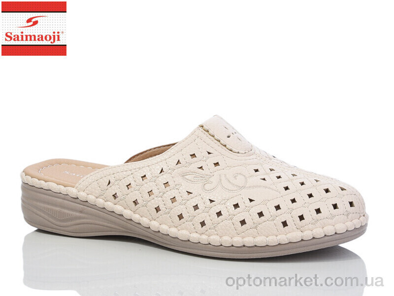 Купить Шльопанці жіночі 152-1 Saimaoji бежевий, фото 2