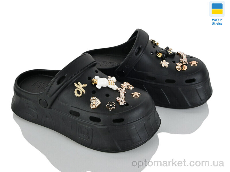 Купить Крокси жіночі 156-1 чорний Progress чорний, фото 2