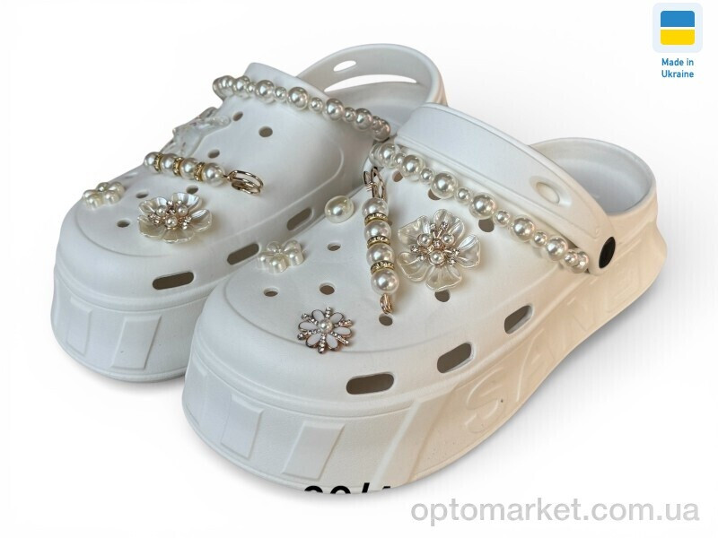 Купить Крокси жіночі 156-2 білий Progress білий, фото 2