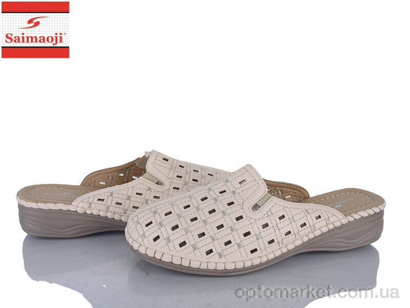 Купить Шльопанці жіночі 162-1 Saimaoji бежевий, фото 2