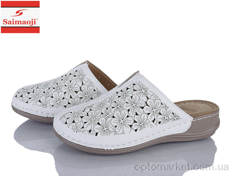 Купить Шльопанці жіночі 167-2 Saimaoji білий, фото 2