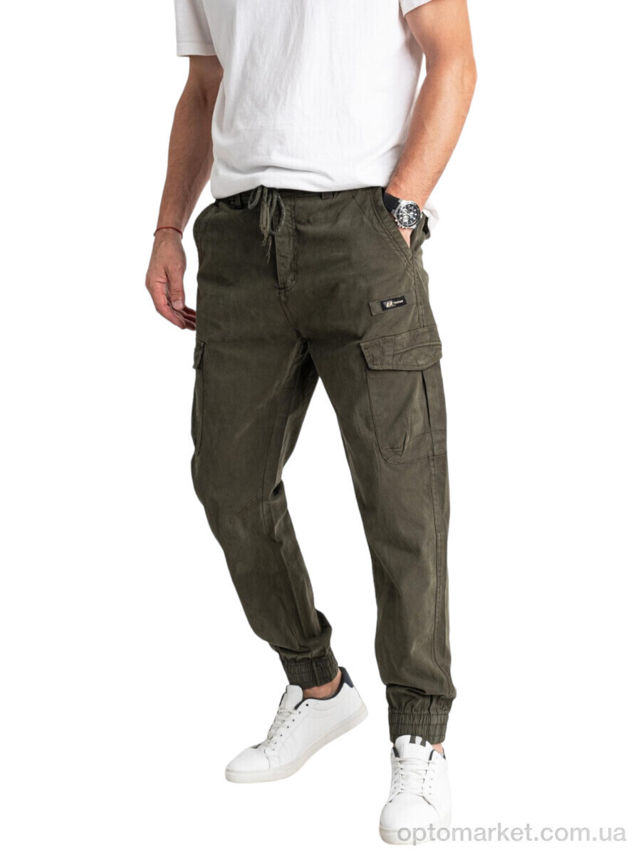 Купить Спортивні штани чоловічі 1693-13 джогери Massmag хакі, фото 3