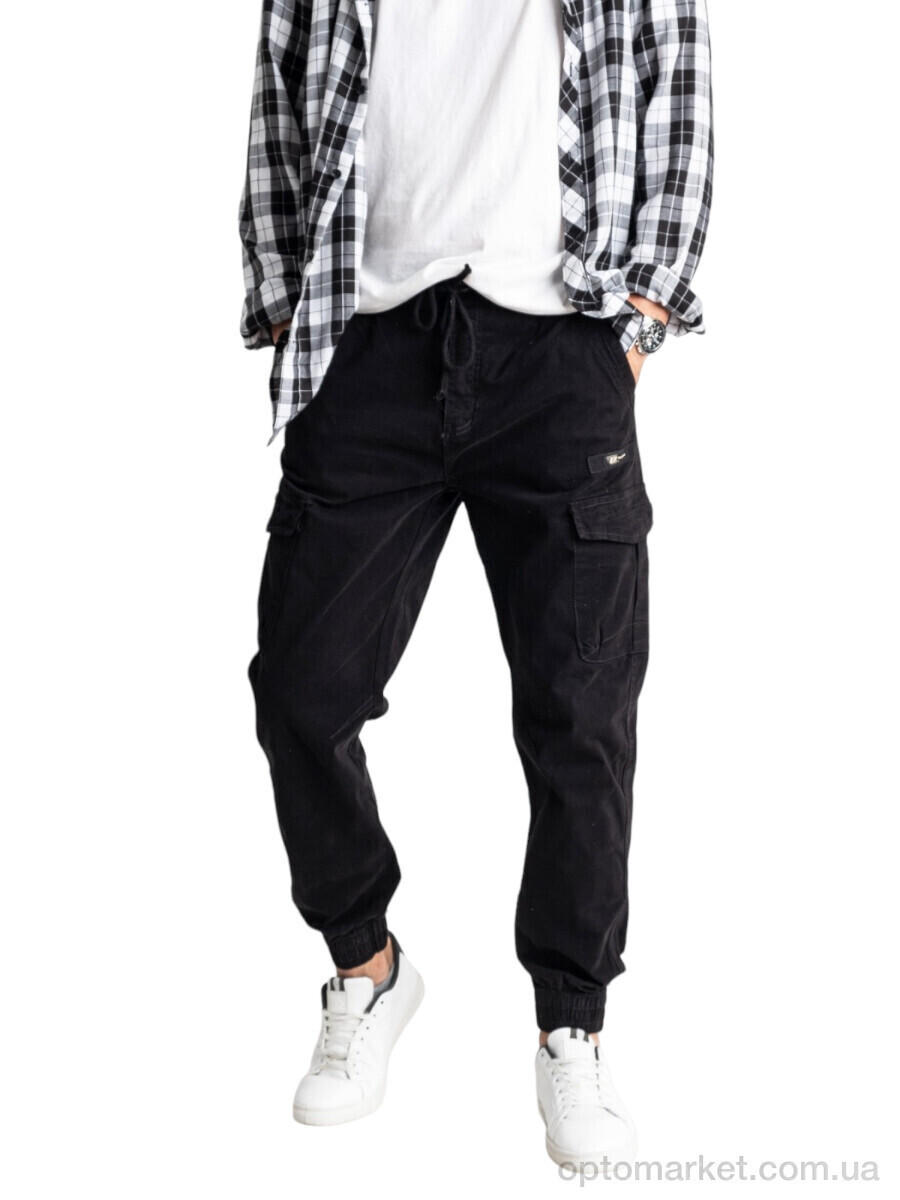 Купить Спортивні штани чоловічі 1693-5 джогери Massmag чорний, фото 3