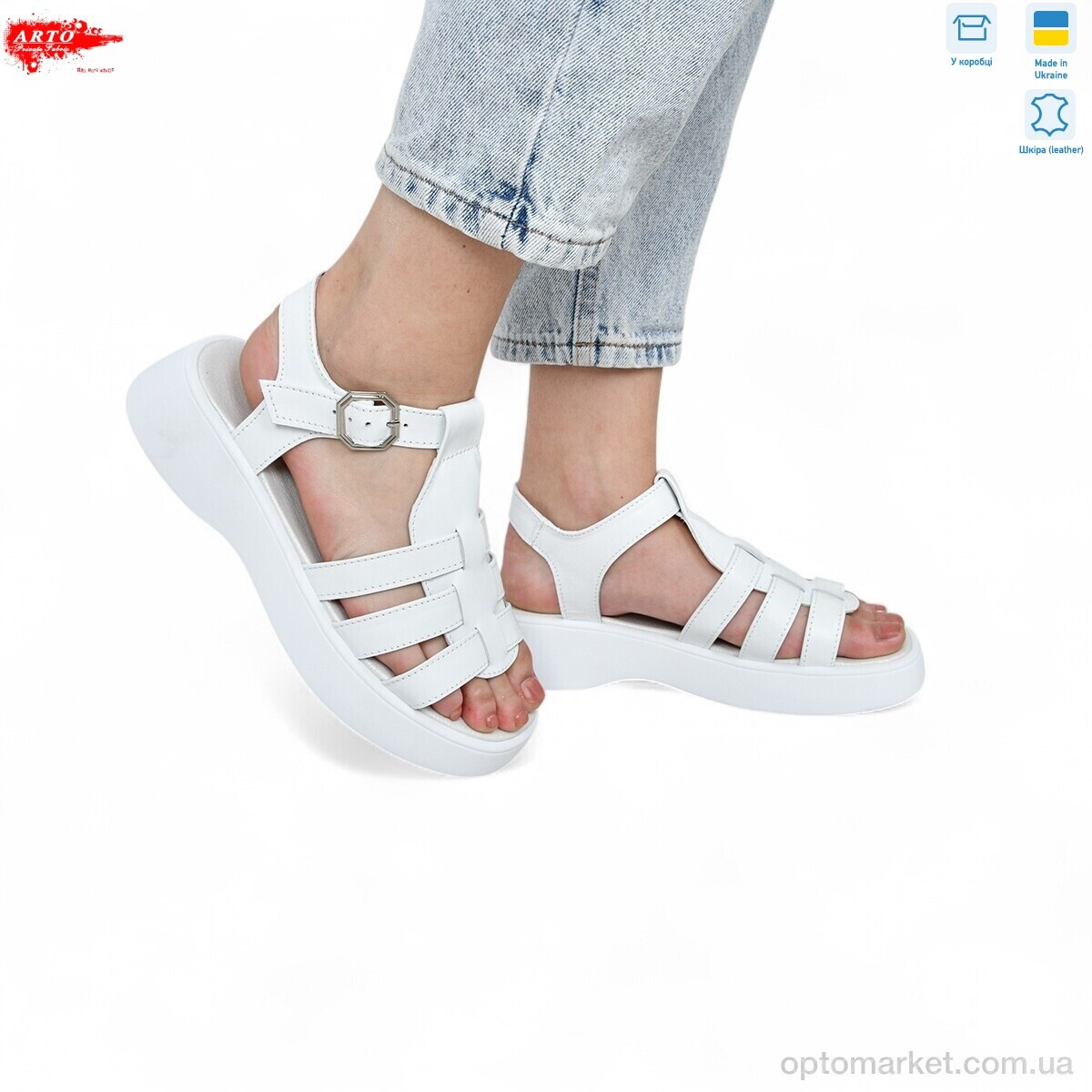 Купить Босоніжки жіночі 178 білий к. ARTO білий, фото 5