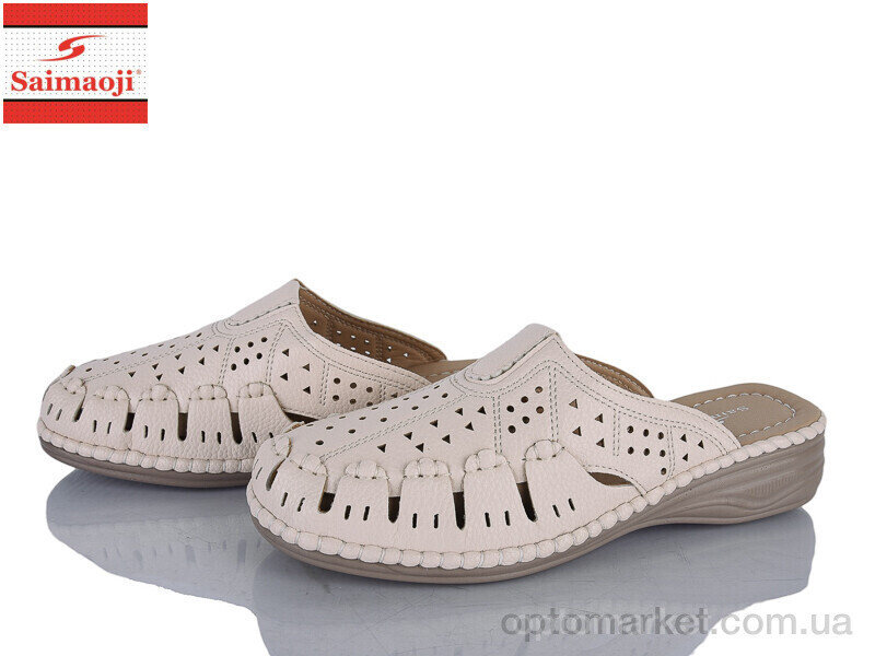 Купить Шльопанці жіночі 182-1 Saimaoji бежевий, фото 2