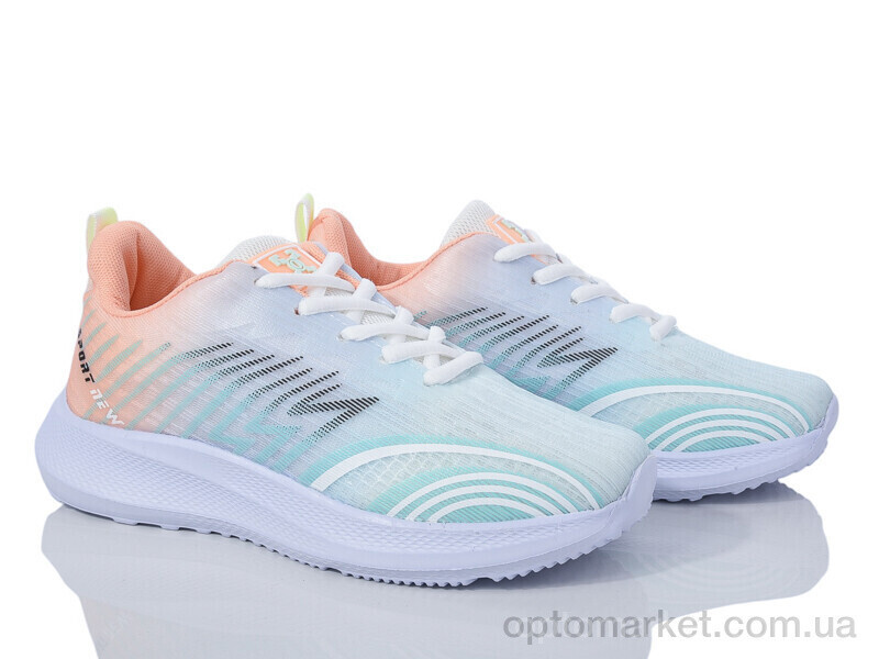 Купить Кросівки жіночі 182-36 white-orange-blue Violeta мікс, фото 2