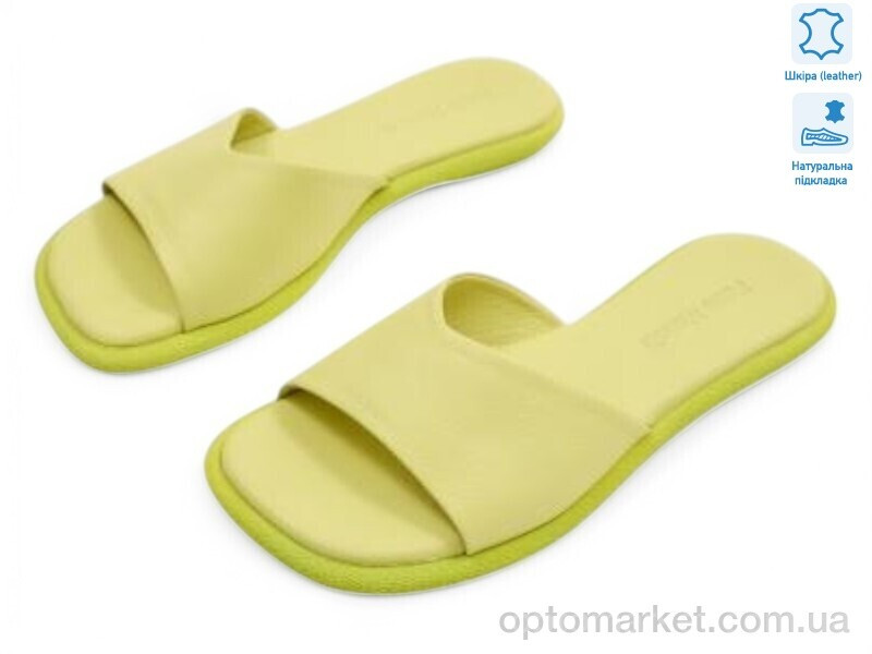 Купить Шльопанці жіночі 184844 Fabio Monelli жовтий, фото 2