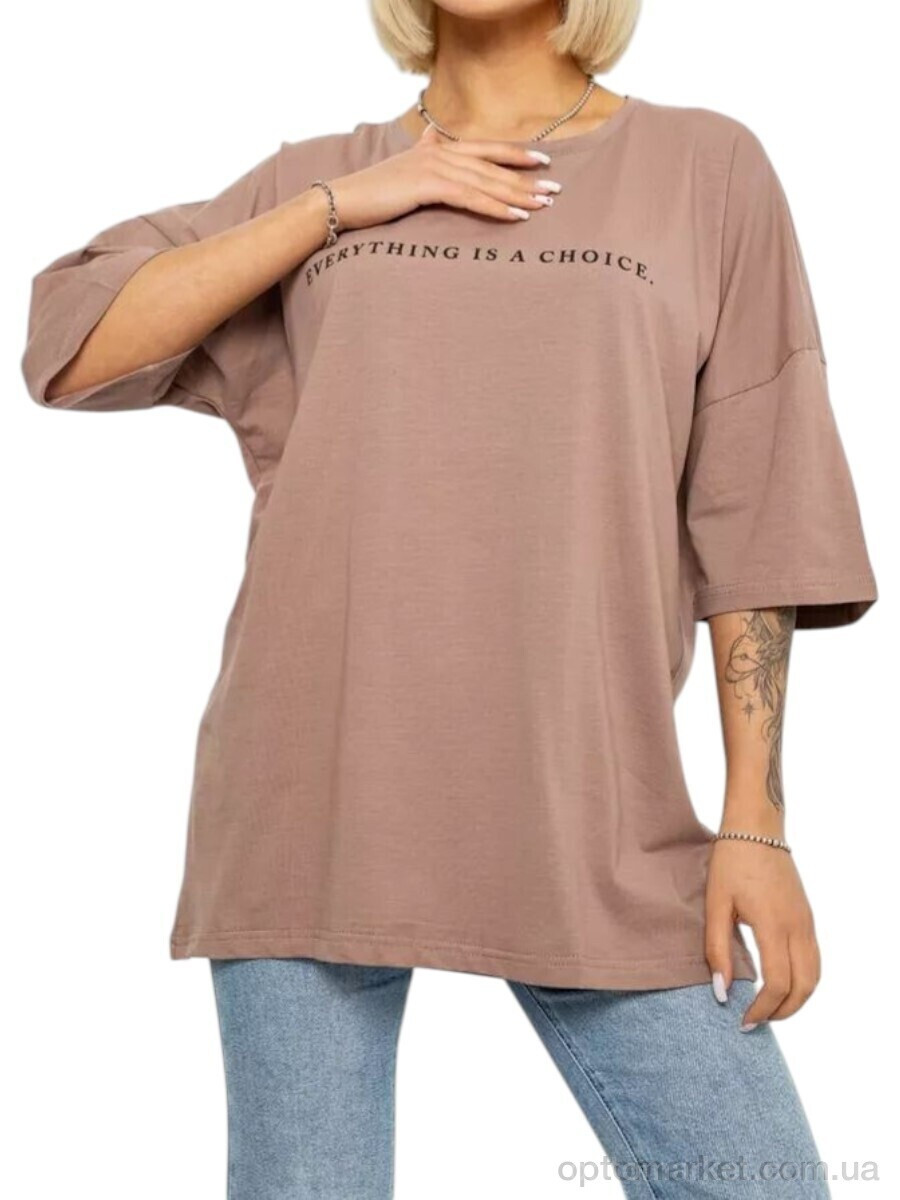 Купить Футболка жіночі 2020 мокко Massmag коричневий, фото 3