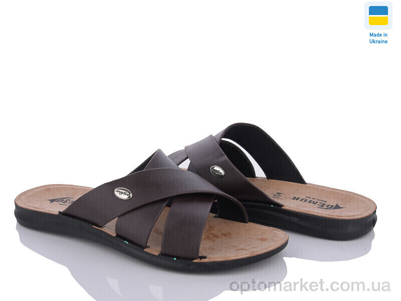 Купить Шльопанці чоловічі 2024-005-2 коричневий батал Demur коричневий, фото 2