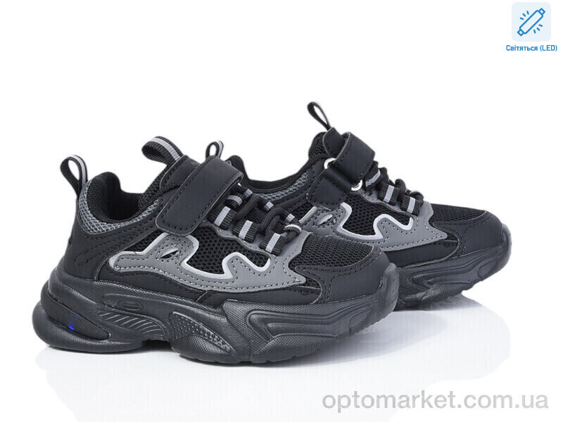 Купить Кросівки дитячі 2054-1A LED B&G чорний, фото 2