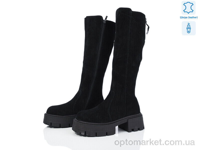 Купить Ботфорти жіночі 207-242 Canoa чорний, фото 2