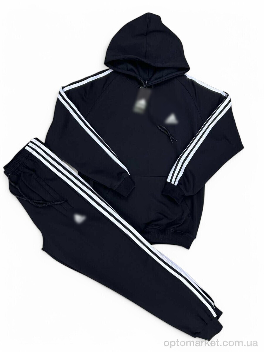 Купить Спортивний костюм чоловічі 209 black A.idas чорний, фото 3