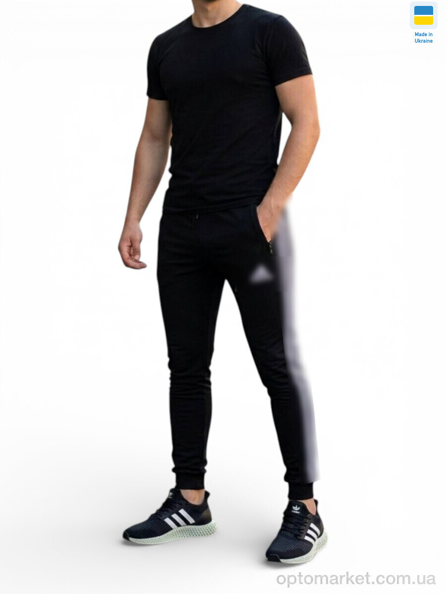 Купить Спортивні штаны чоловічі 23 чорний A.idas чорний, фото 3