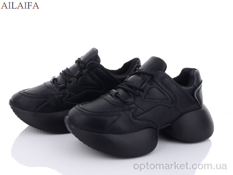 Купить Кросівки жіночі 2350-1 піна Ailaifa чорний, фото 2