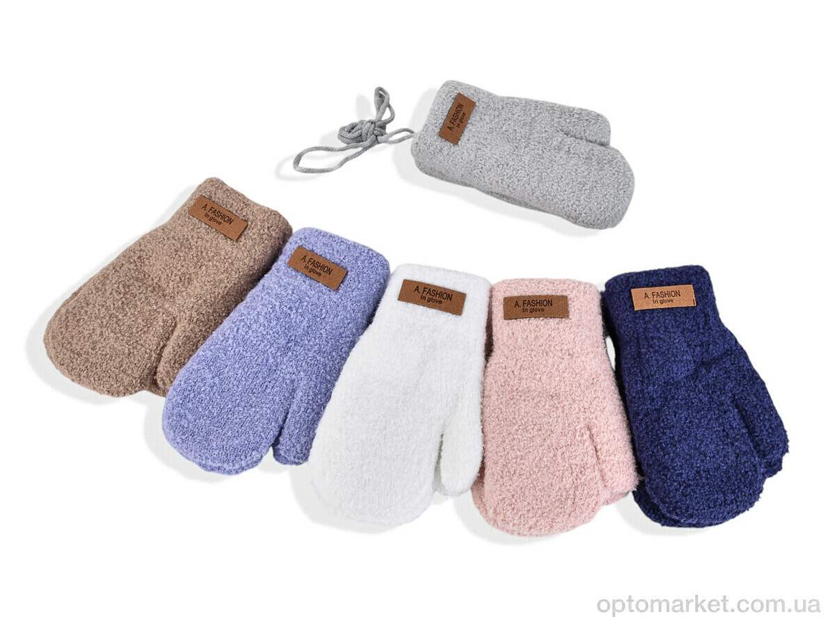 Купить Рукавиці дитячі 2530 (16см) хутро mix Rubi мікс, фото 3