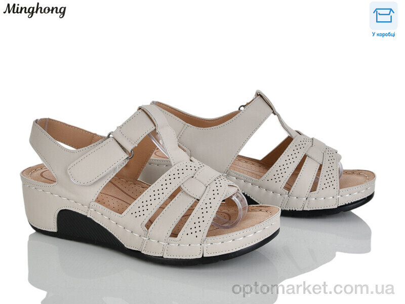 Купить Босоніжки жіночі 2602-3 Minghong бежевий, фото 2