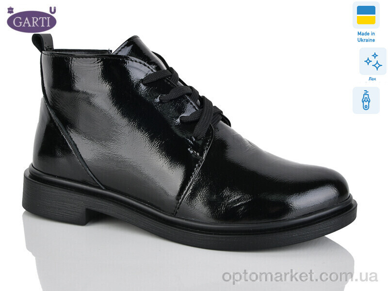 Купить Черевики жіночі 291 чорний лак Garti чорний, фото 2