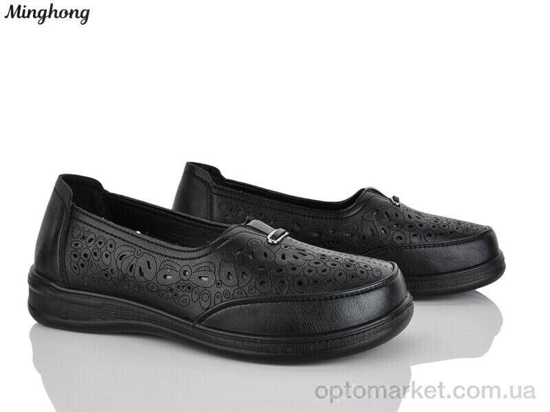 Купить Туфлі жіночі 303-1 Minghong чорний, фото 2