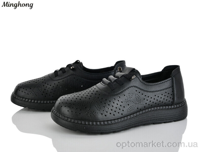 Купить Туфлі жіночі 306-1 Minghong чорний, фото 2