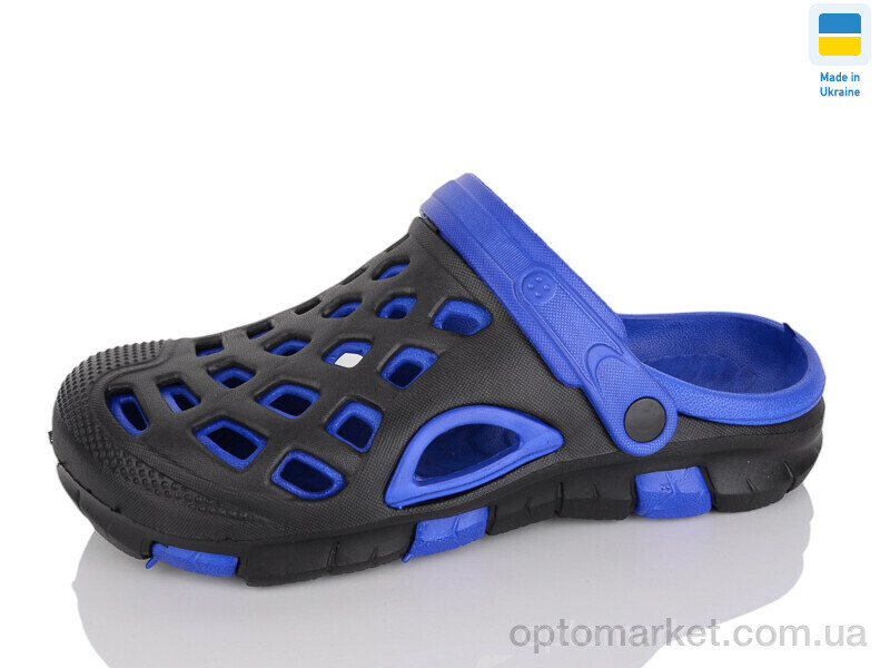 Купить Крокси чоловічі 308 чорно-синій Cross чорний, фото 2