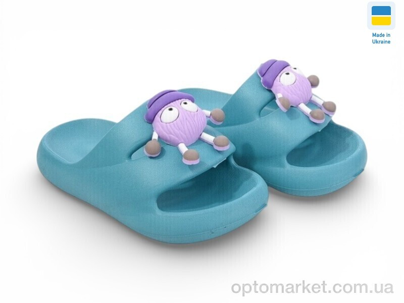 Купить Шльопанці дитячі 335 бірюза Dago блакитний, фото 2