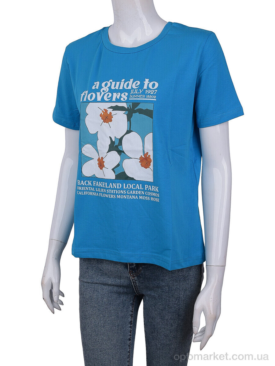 Купить Футболка жіночі 3488-23 blue Wildeness синій, фото 4