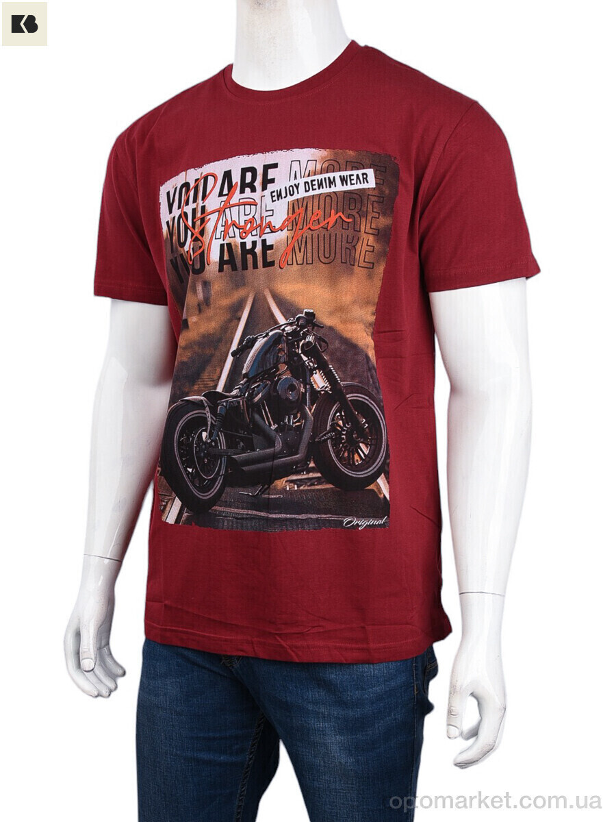 Купить Футболка чоловічі 3707-098 bordo Daniel Jones бордовий, фото 4