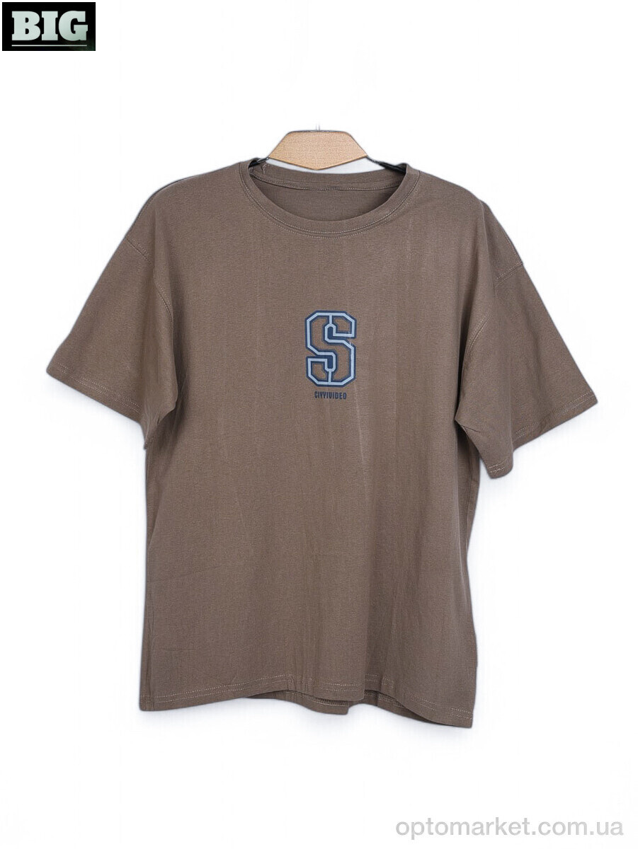 Купить Футболка унісекс 3972-180-1 khaki BIG хакі, фото 4