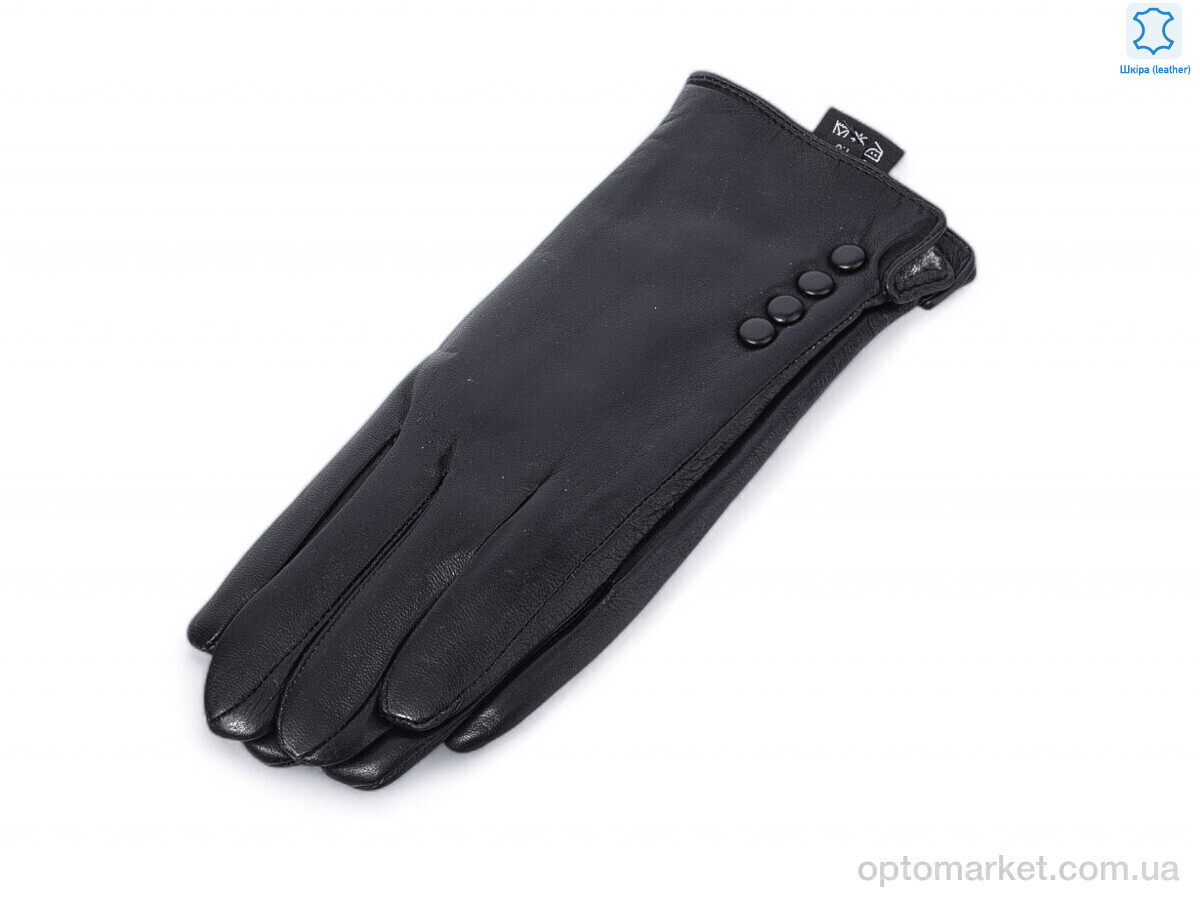 Купить Рукавички жіночі 4 black шкіра кози махра Rubi чорний, фото 3