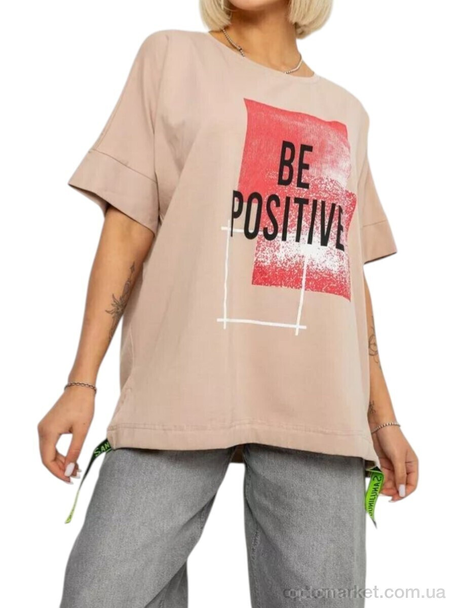 Купить Футболка жіночі 4011 бежевий Massmag бежевий, фото 3