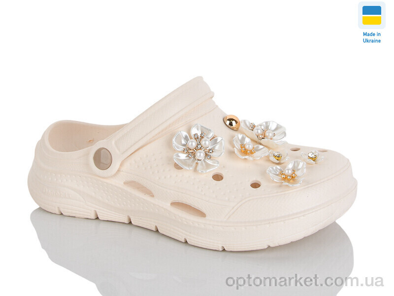 Купить Крокси жіночі 413 бежевий Dago бежевий, фото 2