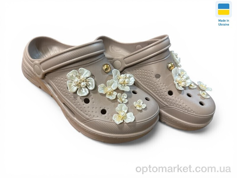 Купить Крокси жіночі 413 капучіно Dago коричневий, фото 2