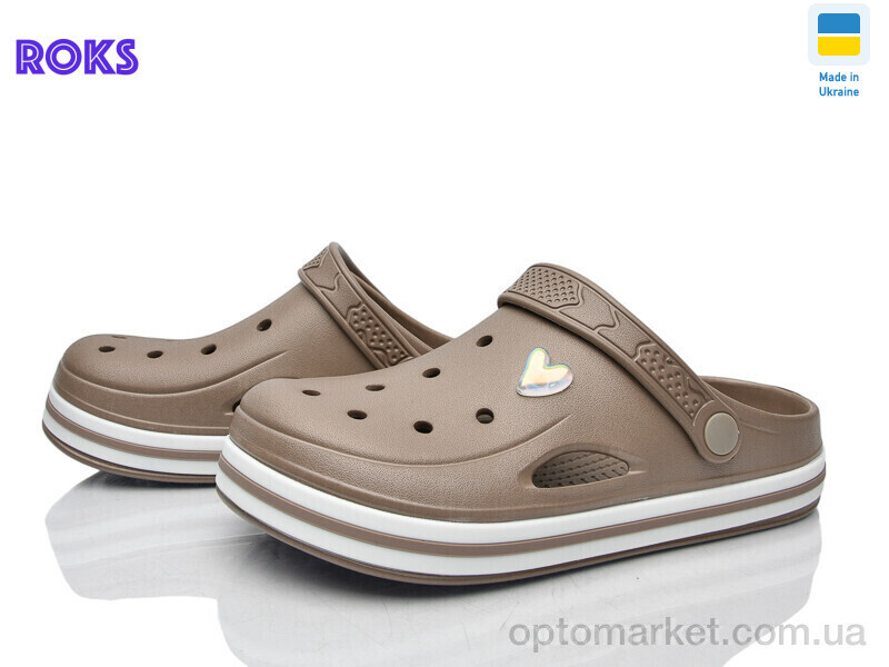 Купить Крокси жіночі 416 беж Progress коричневий, фото 2